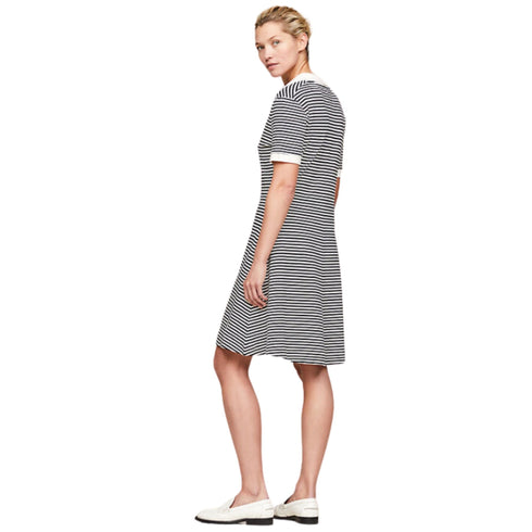 Tommy Hilfiger Abito corto Abito polo Donna a righe orizzontali Blu - Francavilla Moda